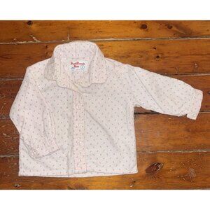 Vintage Park Bench Kids 12M Pink Floral Flannel Shirt Flowers on Buttons Cotton